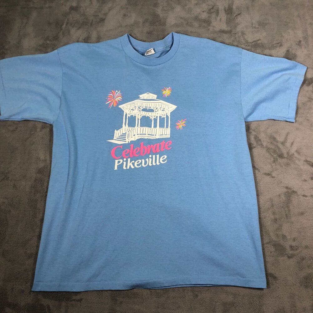 Pikeville Kentucky Tshirt Unisex XL Blue Short Sleeve Puffy Single Stitch VTG